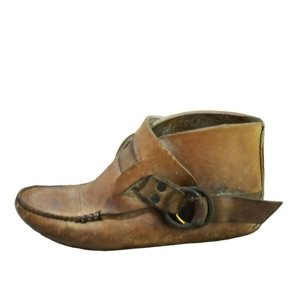 *Unbranded Unisex Brown Leather Slip On Round Toe Ankle Clog Shoes Sz 10 Inches - Picture 1 of 9